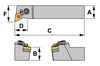 MDQN R 12-4B Tool Holder 107°30' End Cutting Edge Angle CN__43__ Insert