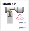 MSDN N 12-4B Tool Holder 45° End Cutting Edge Angle SNM__32__ Insert