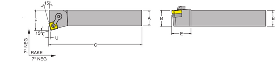 MSKNL 16-5D Tool Holder 15 End Cutting Edge Angle for Negative Square SNM_Inserts