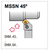 MSSN L 12-4B Tool Holder 45° End Cutting Edge Angle SNM__43__ Insert