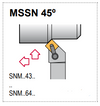 MSSN R 16-4D Tool Holder 45° End Cutting Edge Angle SNM__43__ Insert