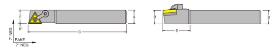 MTANR 24-6E Tool Holder 0 Side Cutting Edge Angle for Negative Triangle TNM_Inserts