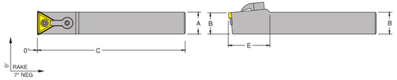 MTCNN 44-3D Tool Holder 0 Degree End Cutting Edge Angle for Negative Triangle TNM_Inserts