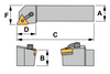 MTGN L 12-3B Tool Holder 90° End Cutting Edge Angle TNM__43__ Insert