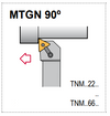 MTGN L 20-4D Tool Holder 90° End Cutting Edge Angle TNM__43__ Insert