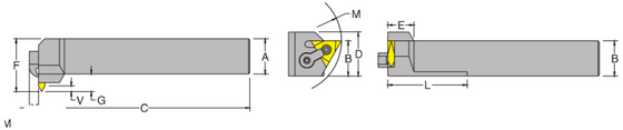 MTHOL 16-5D Tool Holder Gang Tool Holder for Shallow Grooving or I.D. Threading for Triangle TNMA_Inserts