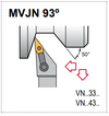 MVJN R 16-3D Tool Holder 93° End Cutting Edge Angle VN__33__ Insert