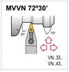 MVVN N 12-3B Tool Holder 72°30' End Cutting Edge Angle VN__33__ Insert