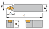 SDPC N 062 Tool Holder 62°30' End Cutting Edge Angle DC__21.5__ Insert