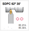 SDPC N 062 Tool Holder 62°30' End Cutting Edge Angle DC__21.5__ Insert