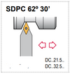 SDPC N 103 Tool Holder 62°30' End Cutting Edge Angle DC__32.5__ Insert