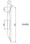 SHARK4 125x17x1,5 T=13 Bore 32 Grit D64 Concentration WQ125 Bond PRO5