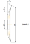 SHARK4 200x17x1,5 T=12.3 Bore 32 Grit D64 Concentration WN125 Bond CNC7