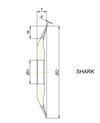 SHARK4/20° 125x17x1.5 T=12.3 Bore 32 Grit D64 Concentration WN125 Bond PRO5 SCTools