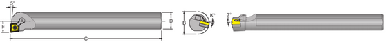 SI-MCLNR 12-3 -5° Side & End Cutting Edge Angle for Negative 80° Diamond CNM_ Inserts