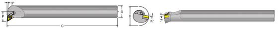 SI-MDJNR 32-4 -3° Side & End Cutting Edge Angle for Negative 55° Diamond DNM_ Inserts