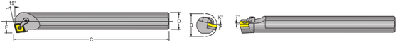 SI-MSKNR 32-5 15° End Cutting Edge Angle for Negative Square SNM_ Inserts