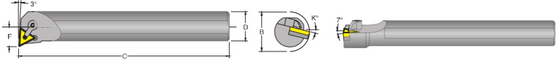 SI-MTJNL 16-3 -3° End Cutting Edge Angle for Negative Triangle TNM_ Inserts