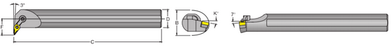 SI-MVJNL 24-3 -3° Side Cutting Edge Angle for Negative 35° Diamond VNM_ Inserts