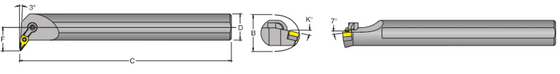 SI-MVJNR 28-4 -3° Side Cutting Edge Angle for Negative 35° Diamond VNM_ Inserts