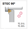 STGC R 082 Tool Holder 90° End Cutting Edge Angle TC__21.5__ Insert