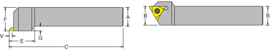 STVOR 20-4D Tool Holder O.D. Threading & Shallow Grooving for Triangle TNMC Inserts