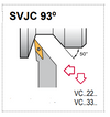 SVJC R 16-3D Tool Holder 93° End Cutting Edge Angle VC__33__ Insert