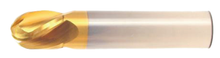  7/32" End Mill Single End Ball. Stub Length. Flute Length 7/16" OAL 2" - 2 Flutes TiN Coated