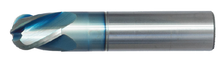  1" Solid Carbide End Mill Single End Ball. Stub Length. Shank OD 1", Flute Length 1", OAL 3'' - 3 Flutes Sky Coat