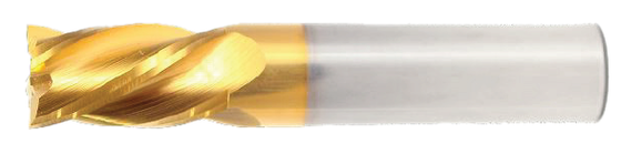 55/64" End Mill Single End Square. Flute Length 1-1/2" - OAL 4" - 3 Flutes TiN Coated