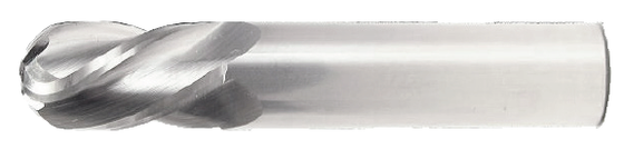 7/16" End Mill Single End Ball. Flute Length 1" - OAL 2-1/2" - 4 Flutes Uncoated