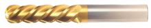  3/4" End Mill Single End Ball Nose. Long Length. Flute Length 2-1/4" OAL 5" - 4 Flutes TiN Coated