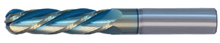  3/4" Solid Carbide End Mill Single End Ball. Long. Shank OD 3/4", Flute Length 2-1/4", OAL 5'' - 4 Flutes Sky Coat