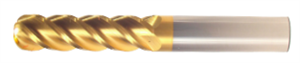 3/8" End Mill Single End Ball. Extra Long Length. Flute Length 1-3/4" OAL 4" - 4 Flutes TiN Coated