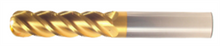  1/4" End Mill Single End Ball. Extra Long Length. Flute Length 1-1/2" OAL 6" - 4 Flutes TiN Coated