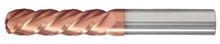  1/4" End Mill Single End Ball. Extra Long Length. Flute Length 1-1/2" OAL 4" - 2 Flutes TiCN Coated