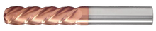  1/2" End Mill Single End Ball. Extra Long Length. Flute Length 3" OAL 6" - 2 Flutes TiCN Coated