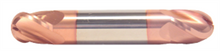  7/16" End Mill Double End Ball. Stub Length. Flute Length 9/16" OAL 2-3/4" - 4 Flutes TiCN Coated