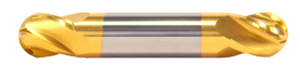 3/8" End Mill Double End Ball. Stub Length. Flute Length 9/16" OAL 2-1/2" - 2 Flutes TiN Coated