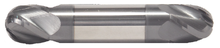  9/32" End Mill Double End Ball. Stub Length. Flute Length 1/2" OAL 2-1/2" - 2 Flutes - AlTiN Coated