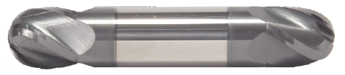 7/16" End Mill Double End Ball. Stub Length. Flute Length 9/16" OAL 2-3/4" - 2 Flutes - AlTiN Coated