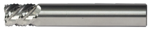  1" End Mill Rougher HOG Single End. 45 Degree Helix. Chamfer Width .025" - Shank OD 1" LOC 2" OAL 4" - 5 Flutes - Uncoated