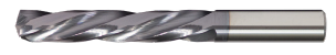 Solid Carbide Drill Jobber Length. Cutter Diameter 33/64". Flute Length 3-1/4". OAL 5" - 3 Flutes - 150 Degree Point - AlTiN