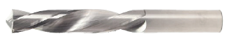 Solid Carbide Drill Jobber Length. Cutter Diameter 28. Flute Length 1-3/8". OAL 2-1/2" - 2 Flutes - 118 Degree Point - Uncoated