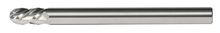  1/4" End Mill Single End Ball. Long Reach. Shank OD 1/4" LOC 3/4" OAL 4" - 4 Flutes Uncoated