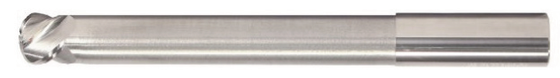 1/4" End Mill Single End Ball. Extra Long Reach. Shank OD 1/4" LOC 3/4" OAL 6" - 2 Flutes Uncoated
