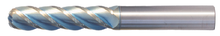  3/4" End Mill Single End Ball. Extra-Extra Long Lengths. Shank OD 3/4" Flute Length 5" OAL 8" - 2 Flutes - Sky Coat