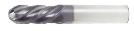 1" End Mill Single End Ball Nose; Flute Length 1-3/4" OAL 4" - 4 Flutes AlTiN Coated - Hot Mill