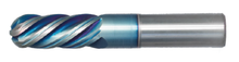  3/8" End Mill Single End Ball Nose; Flute Length 1" OAL 2-1/2" - 5 Flutes Sky Coat - Hot Mill