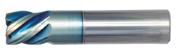 9/32" Stub End Mill Single End Square; Flute Length 3/8" OAL 2" - 5 Flutes Sky Coat - Hot Mill